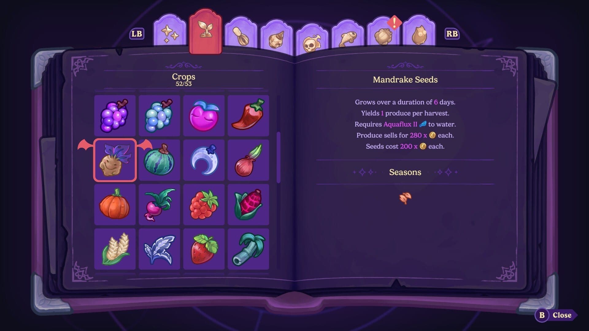 Mandrake Seeds in Moonlight Peaks