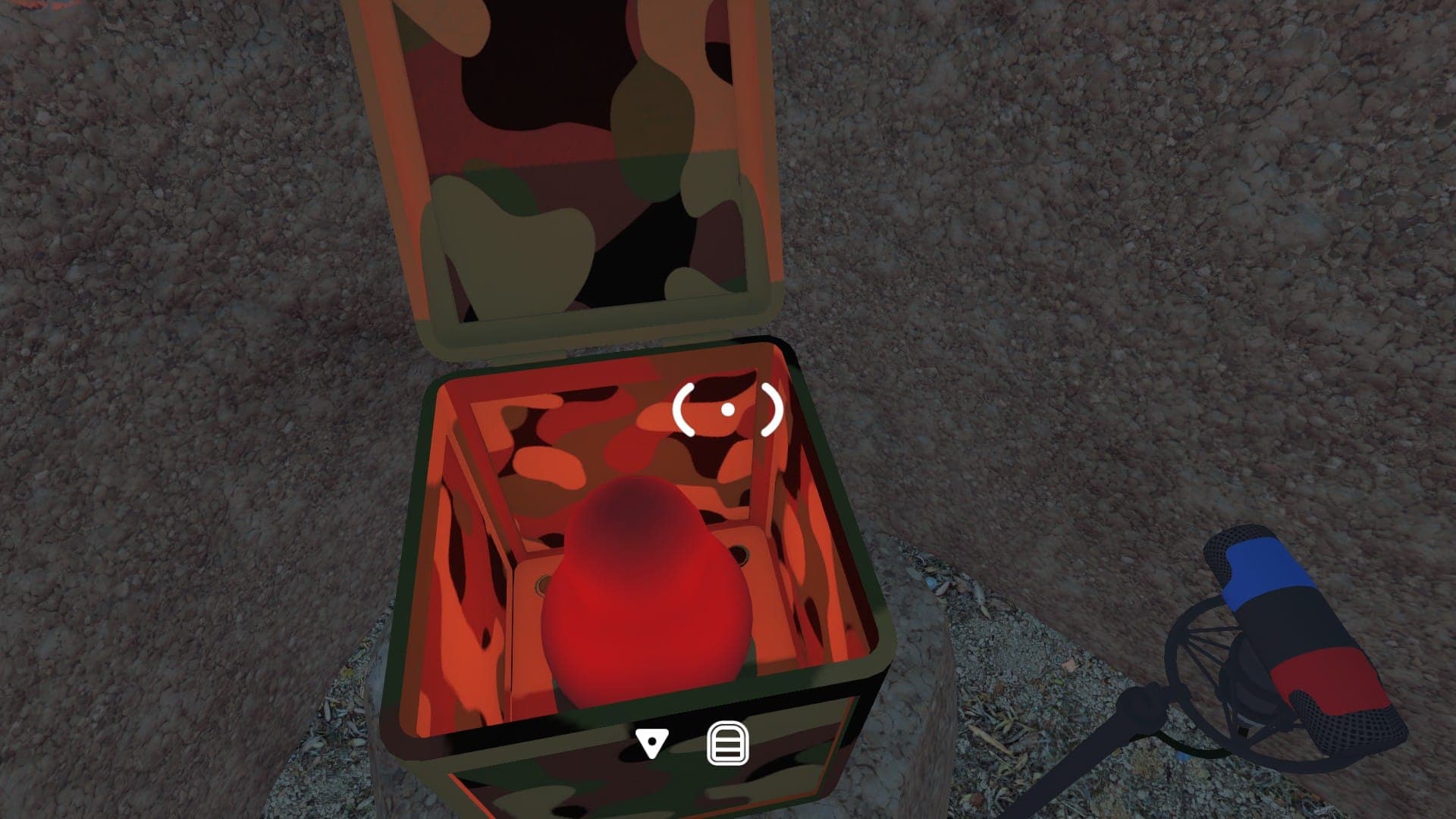 A control panel piece inside a camo box in Big Walk. 