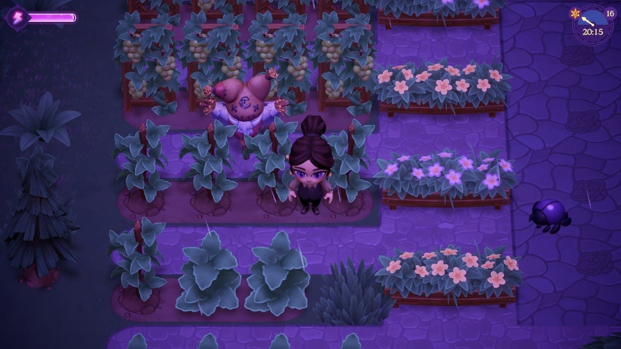 A scarecrow on a farm in Moonlight Peaks.