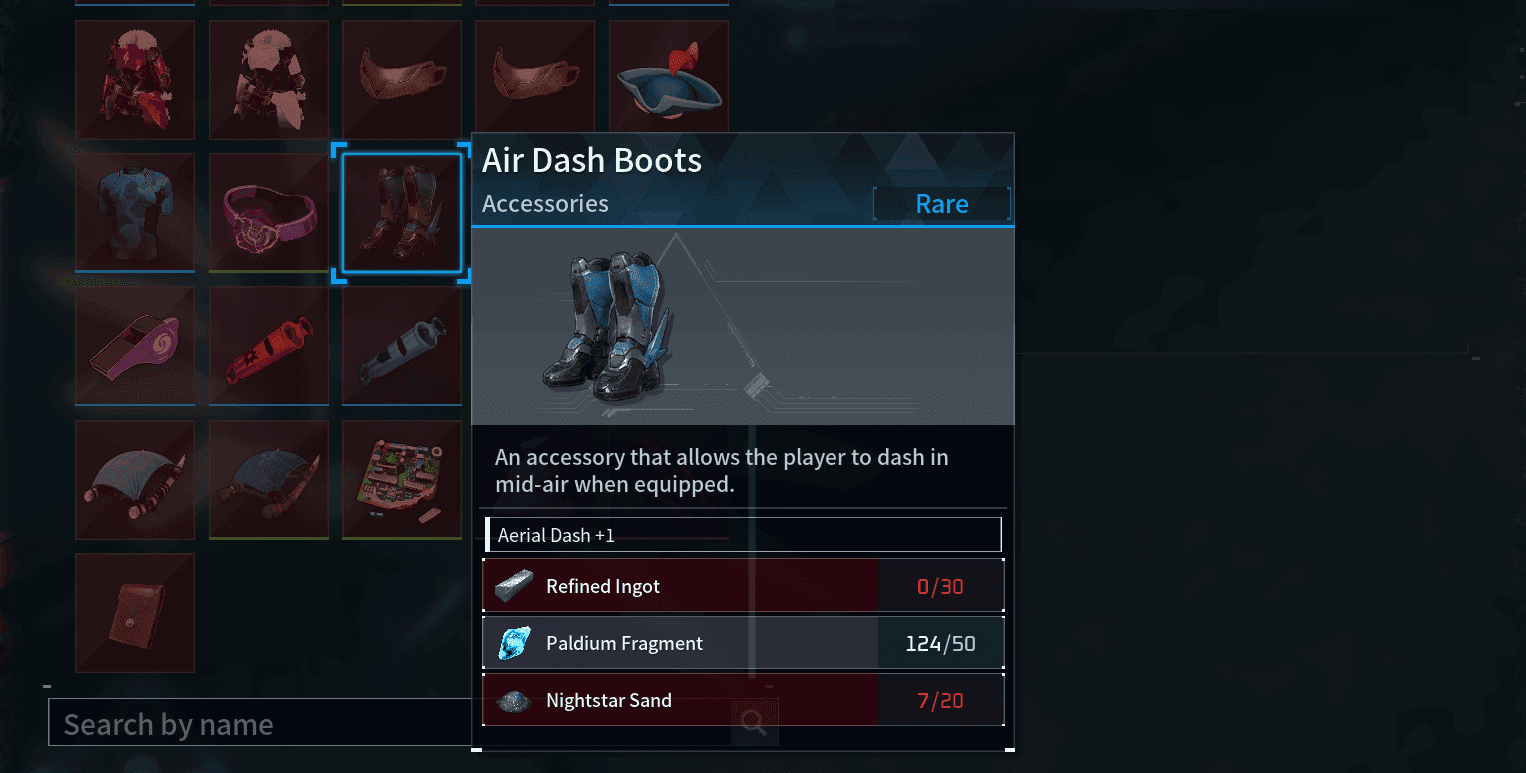 Air Dash Boots Requiring Nightstar Sand
