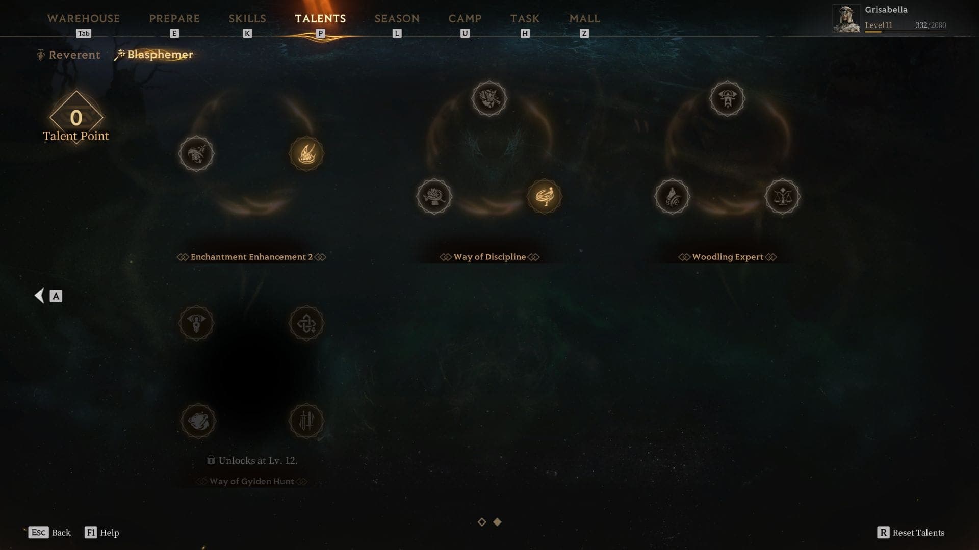 Blasphemer Seer Talent Tree 2