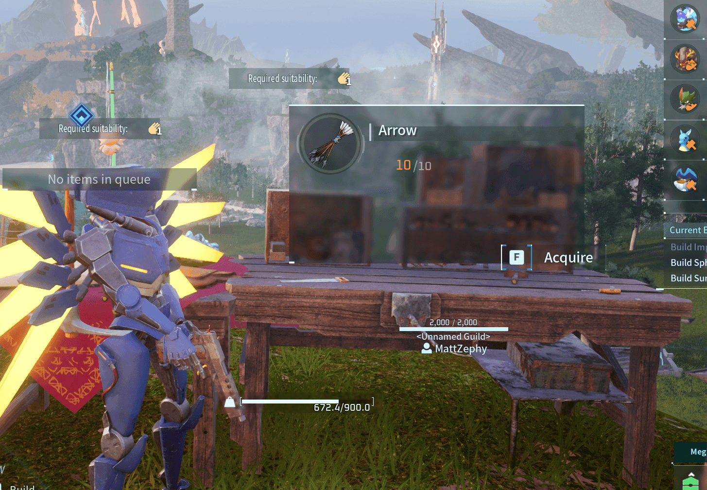 Crafting Arrows Palworld