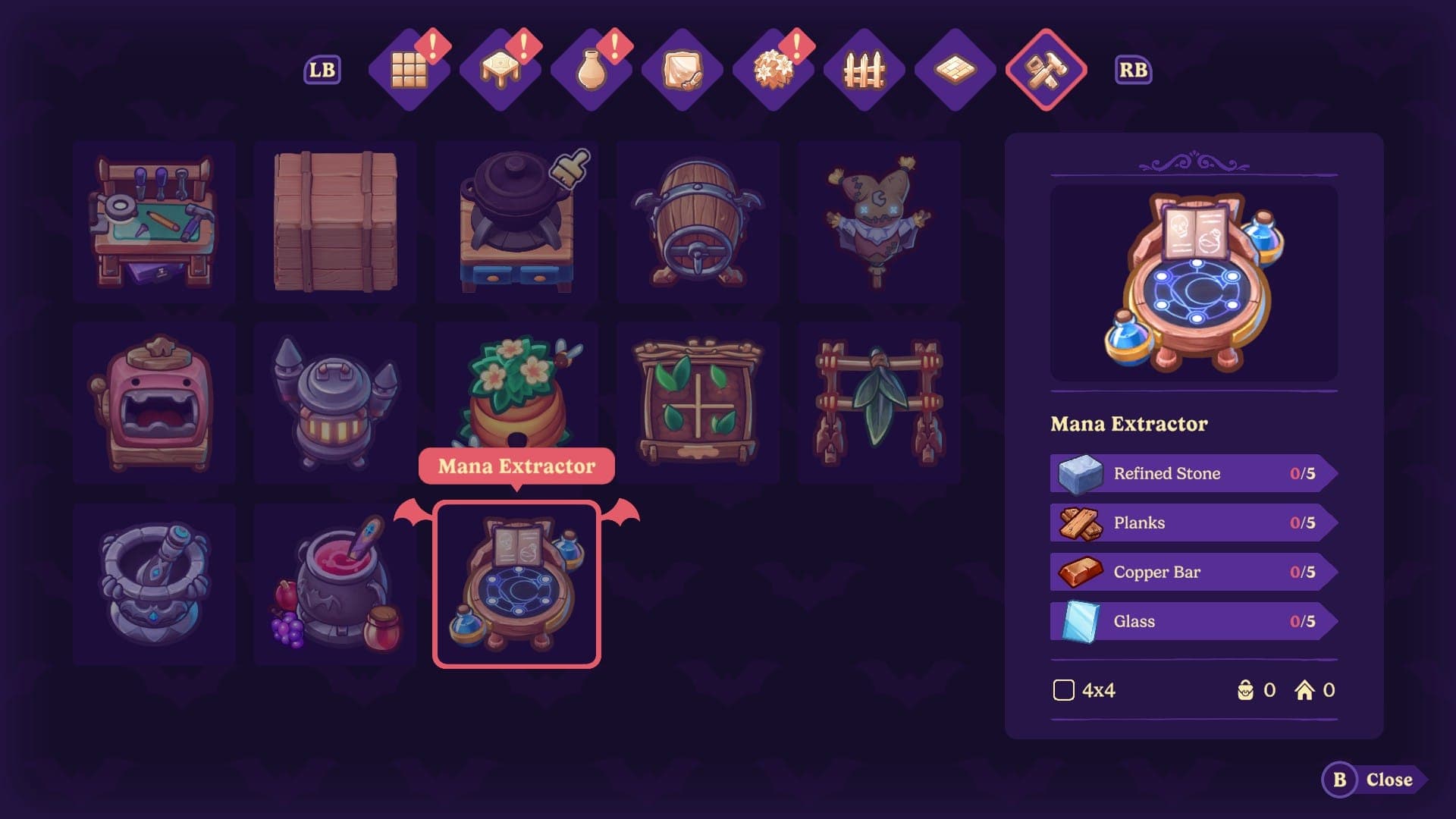 Crafting Mana Extractor Moonlight Peaks