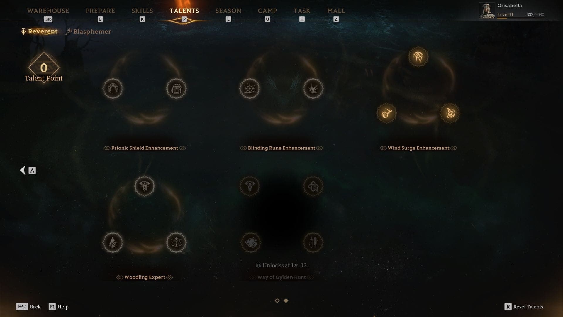 DPS Reverent Seer Talent Tree 2