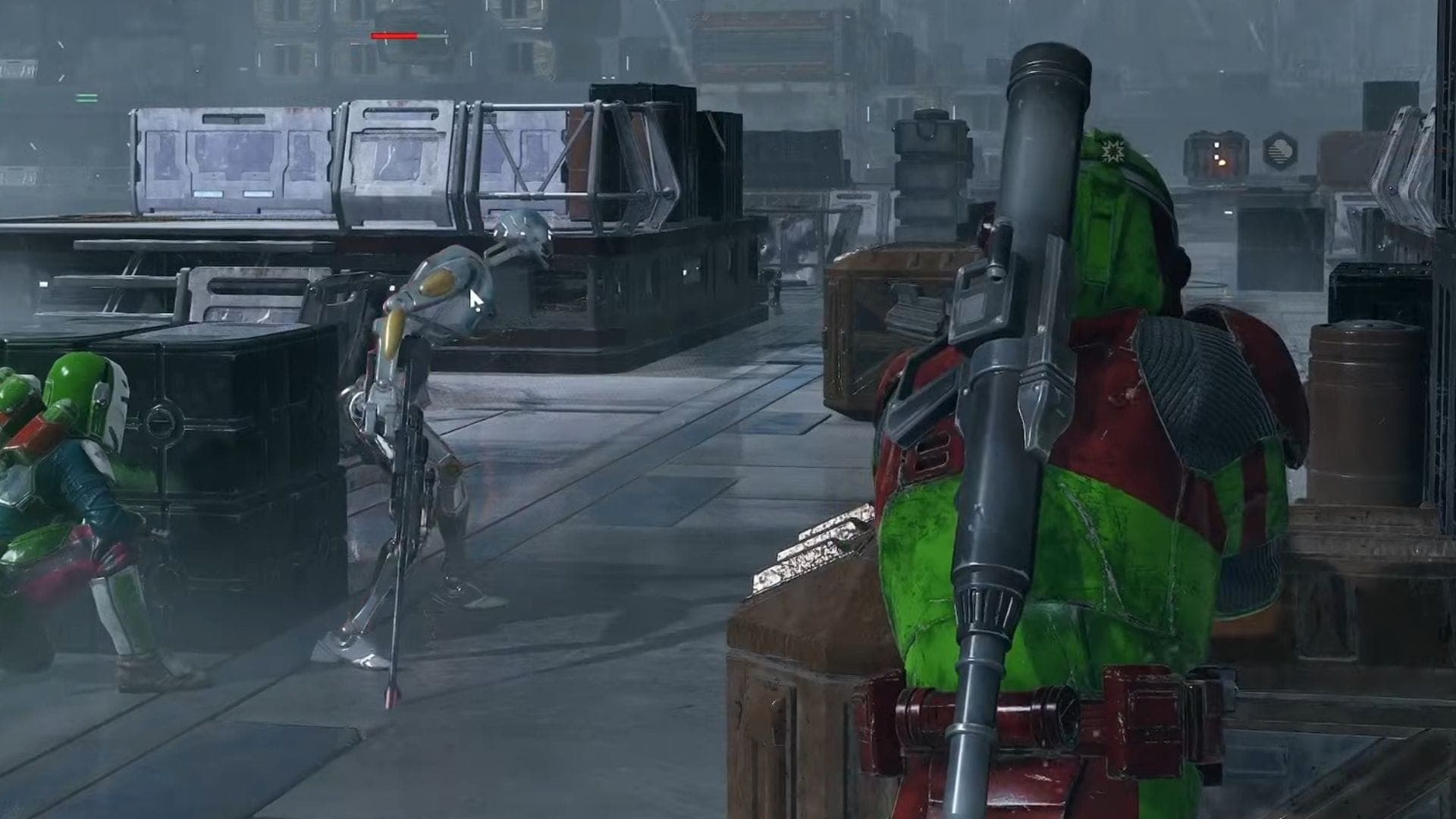 Droid being shot in SWZC