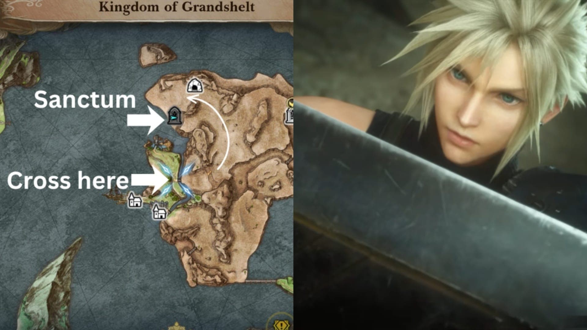 Final Fantasy Resonance Cloud and map