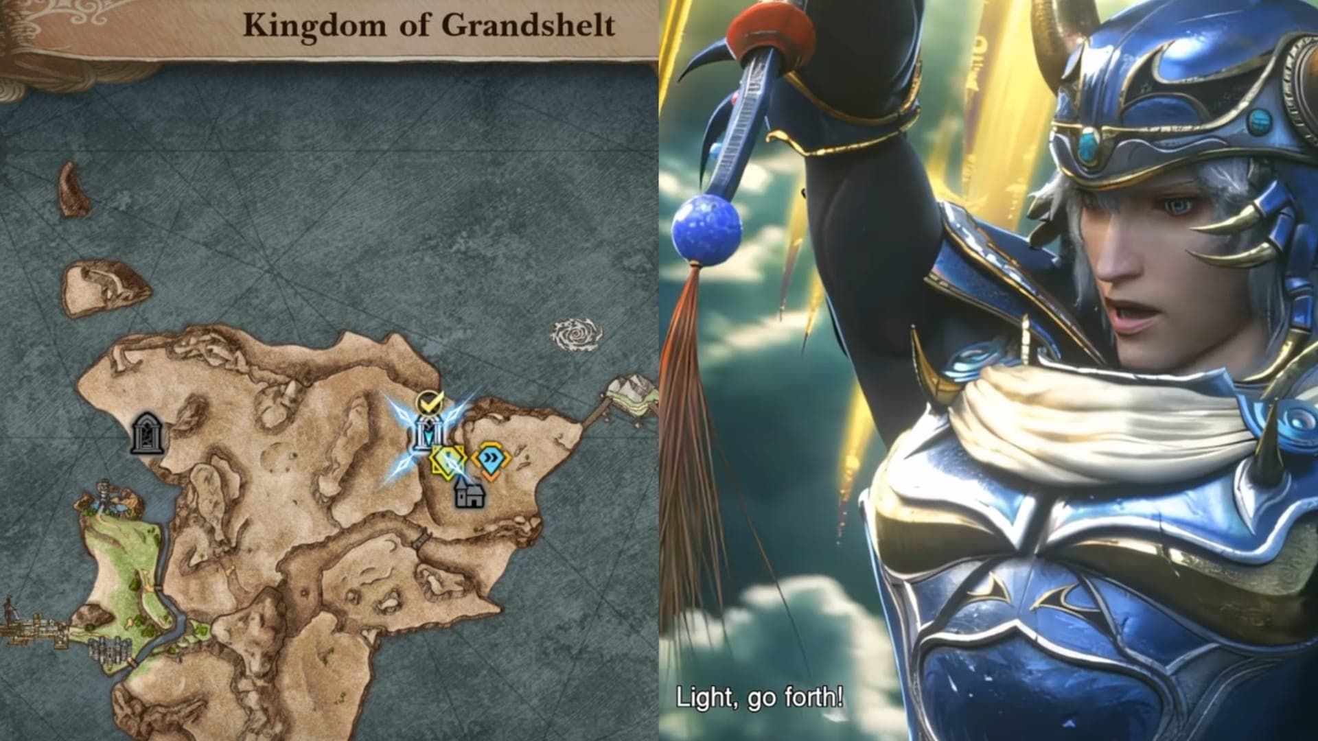Final Fantasy Resonance Warrior of ligth and map