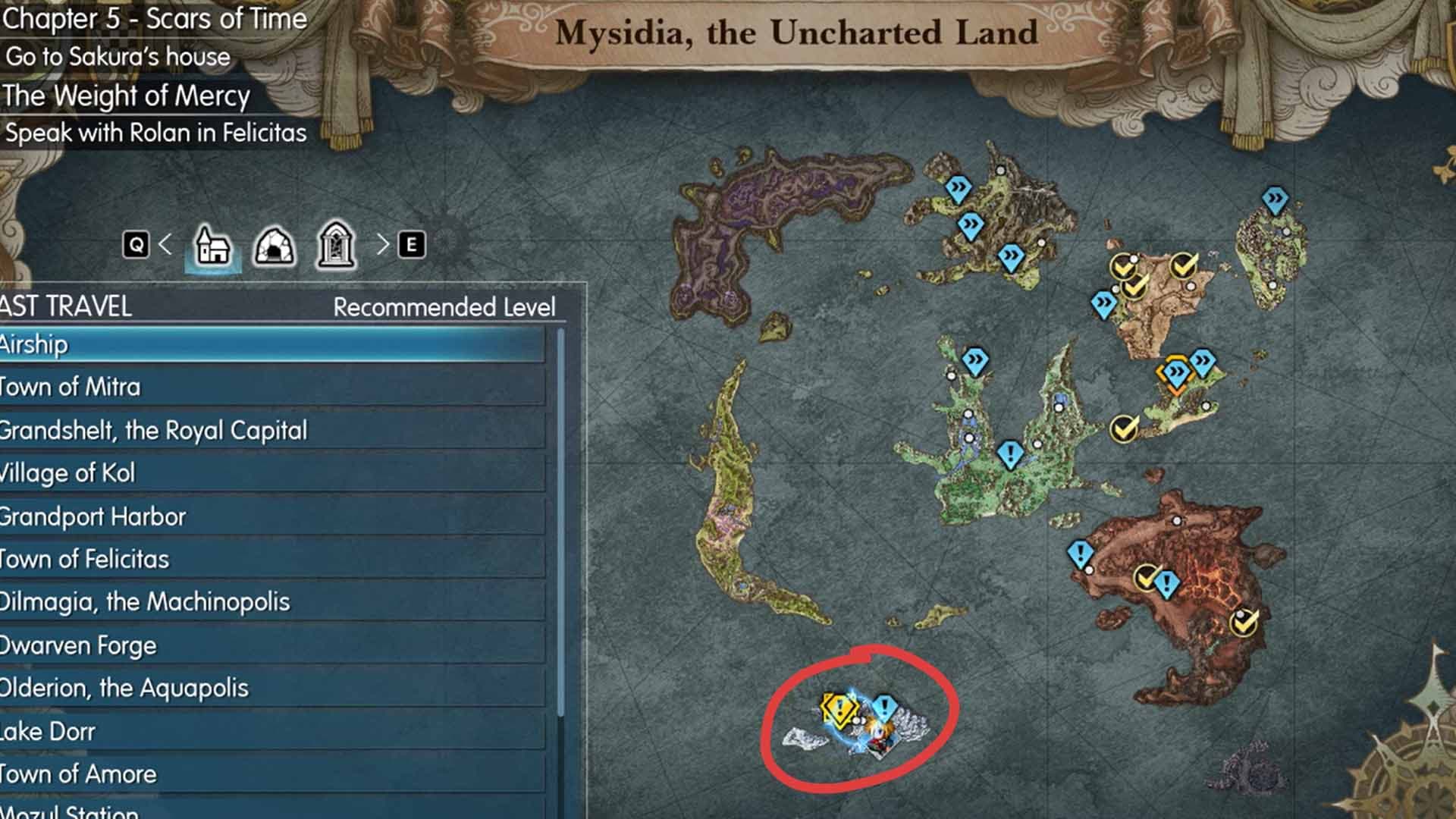 Final Fantasy Resonance mysidia map location