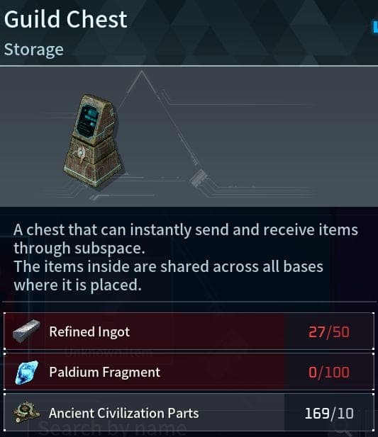 Guild Chest Crafting Requirements