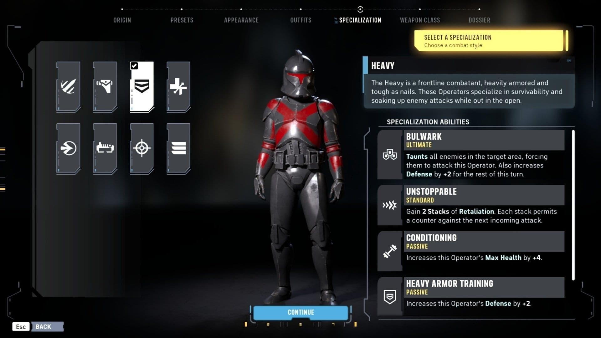 Heavy Class in Star Wars Zero Company