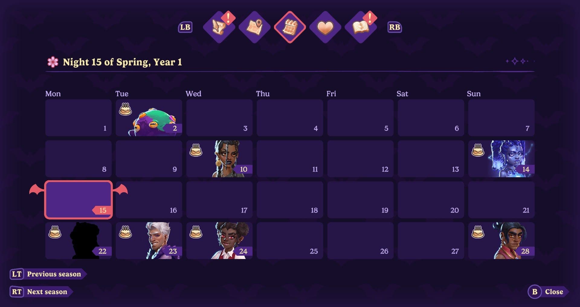 Moonlight Peaks Calendar