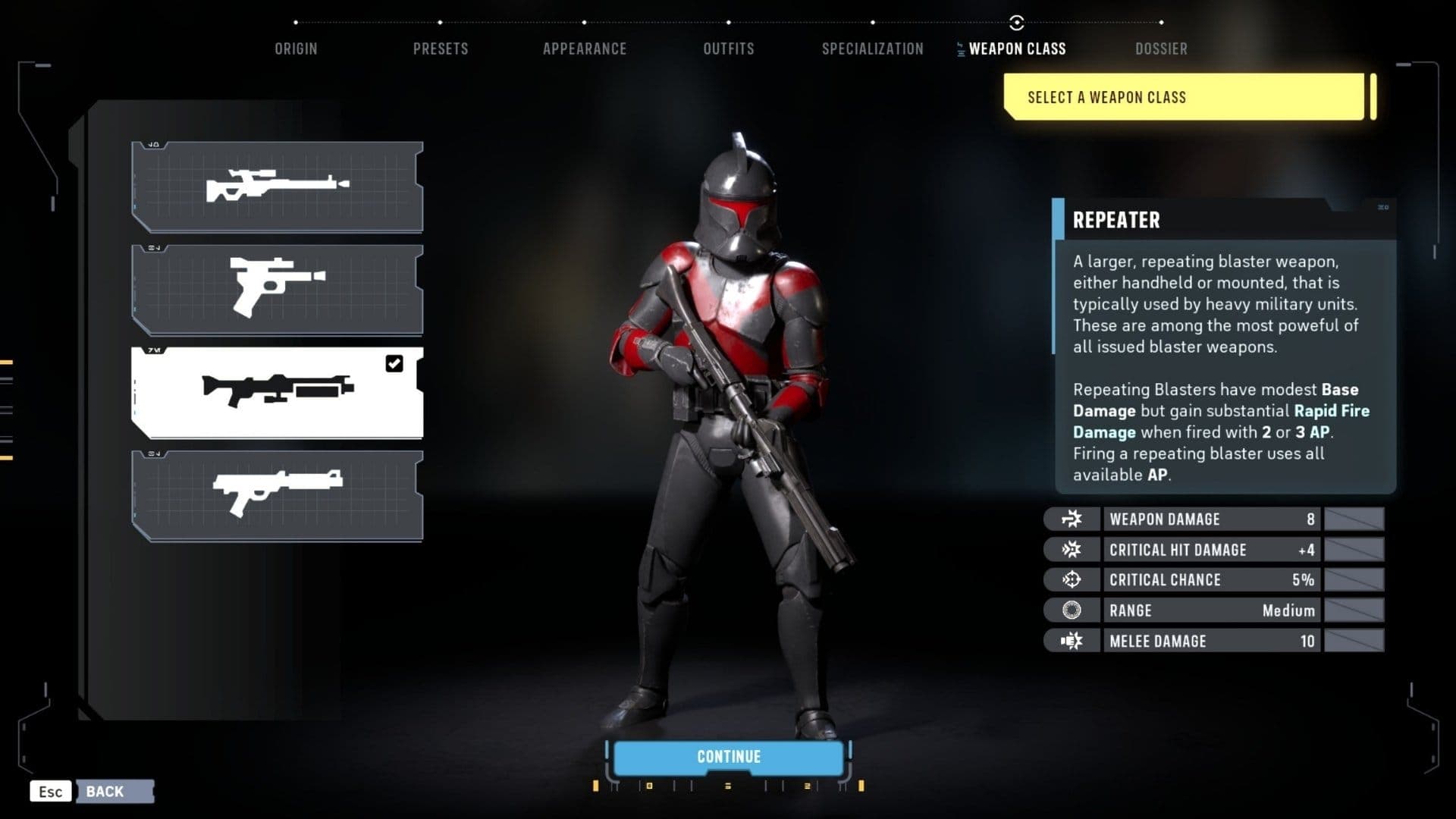 Repeater weapon in Star Wars Zero Company