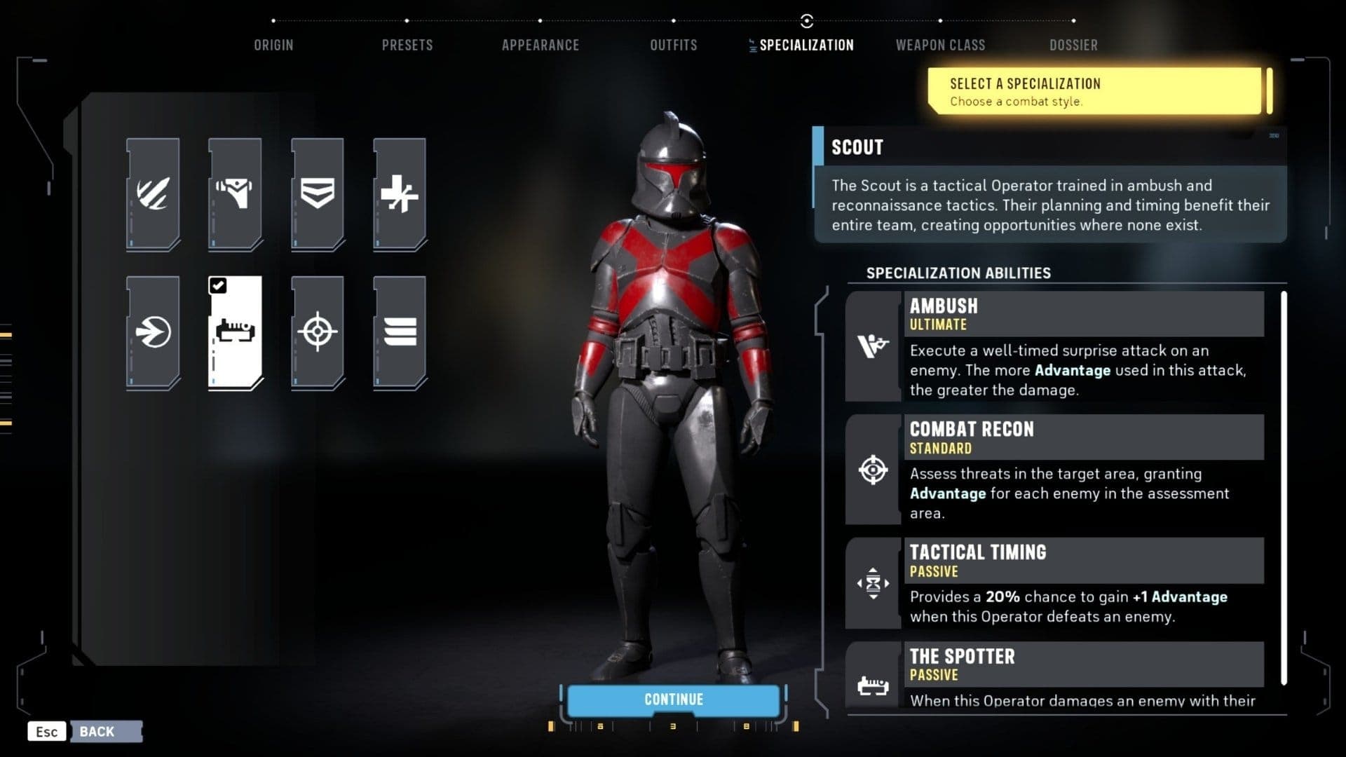 Scout Class in Star Wars Zero Company