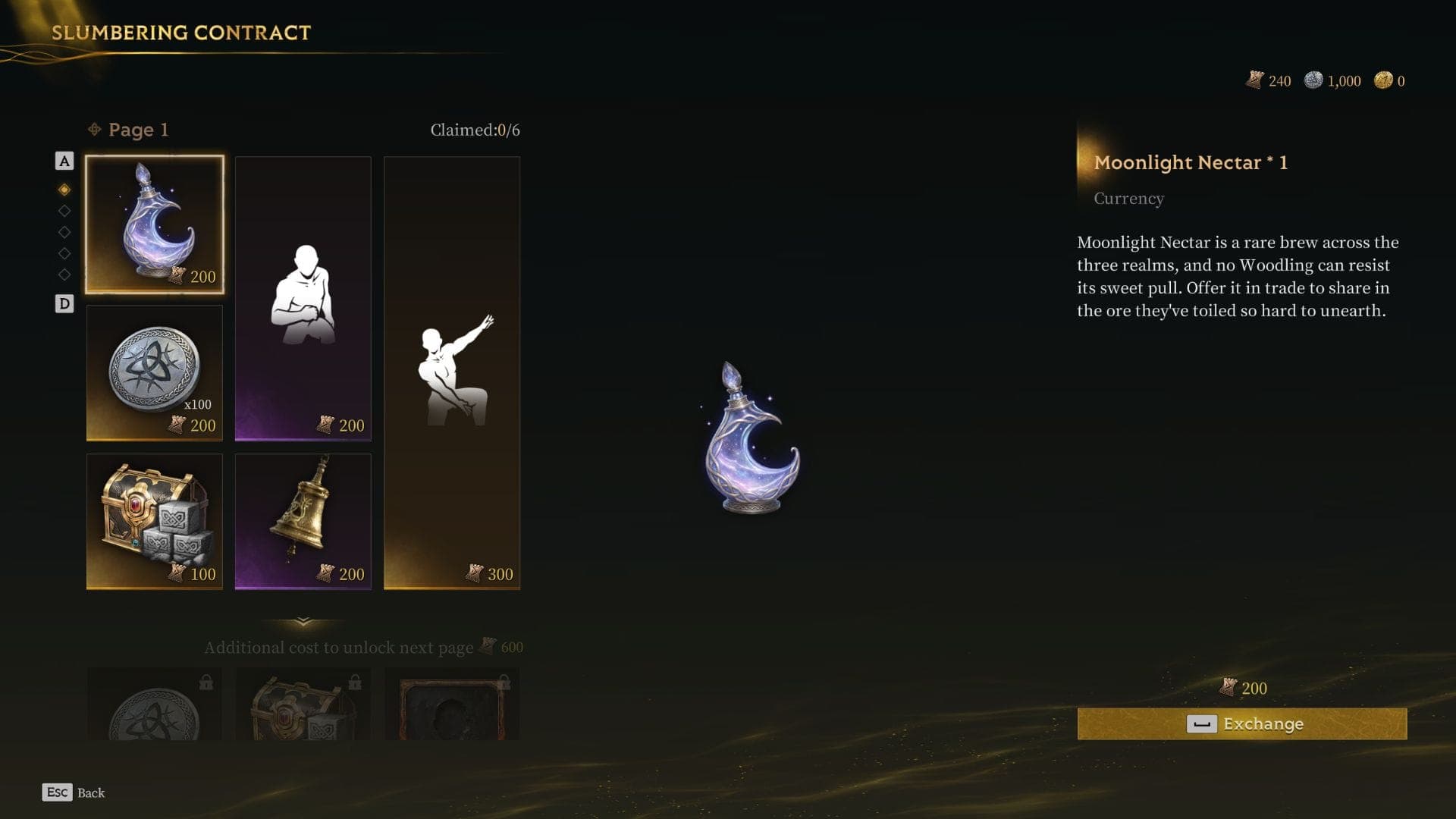Slumbering Contract to get Moonlight Nectar