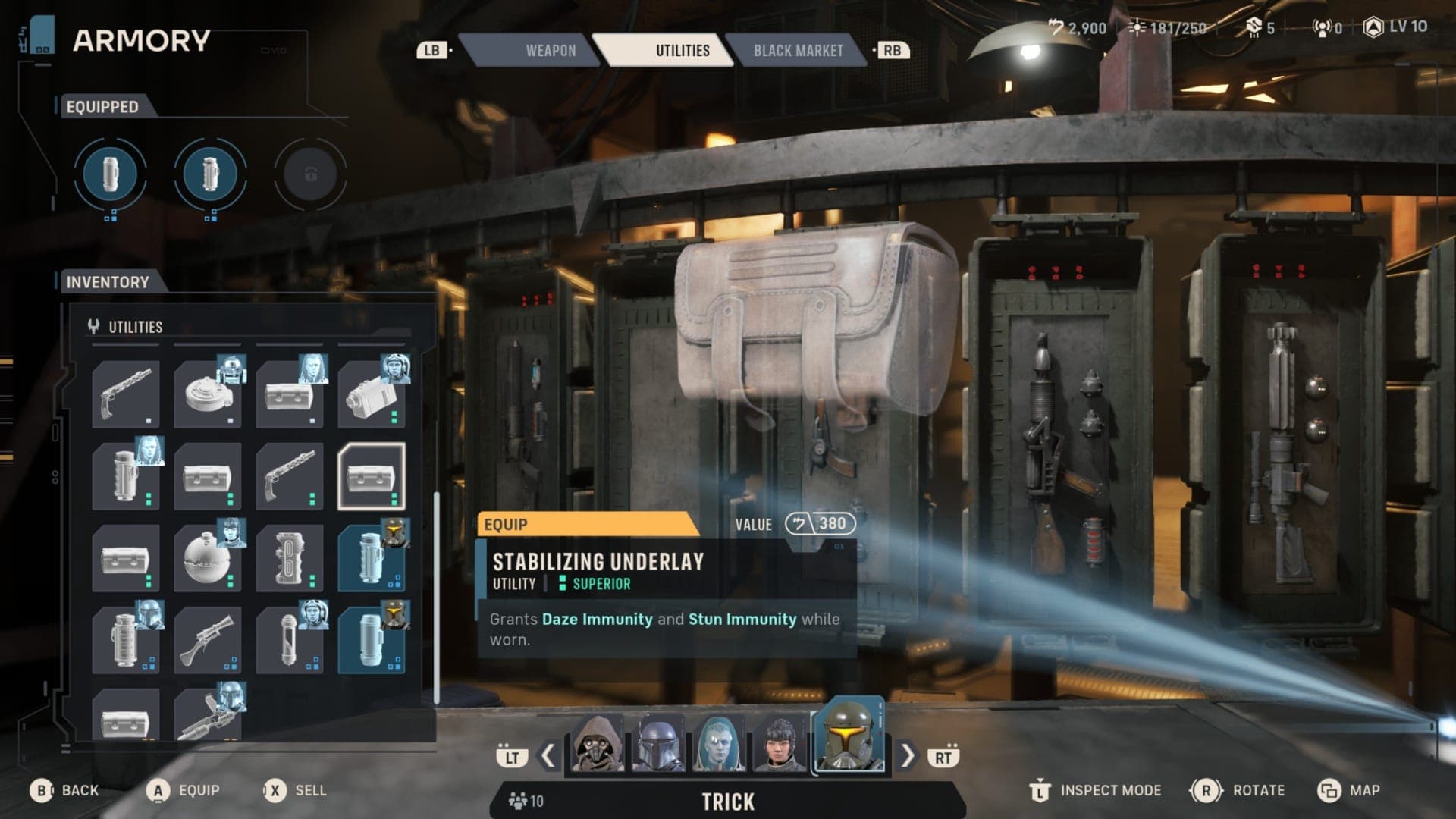 Star Wars Zero Company utilities menu 
