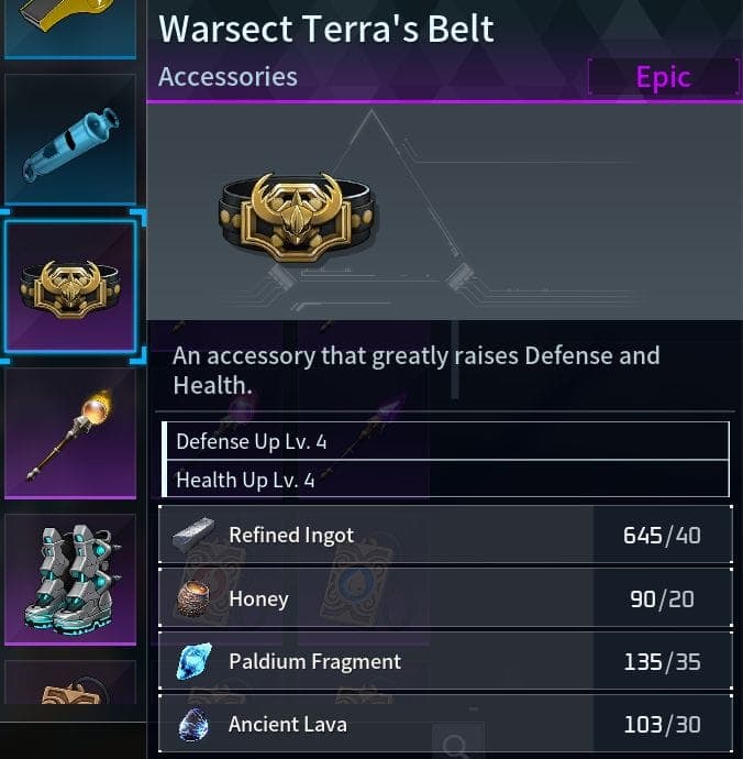 Warsect Terra's Belt Description