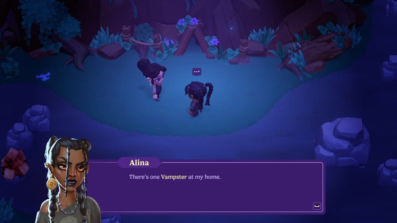 Alina introducing Vampsters in Moonlight Peaks.