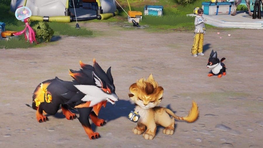Flameruff  and Helion socialising at The Outpost.