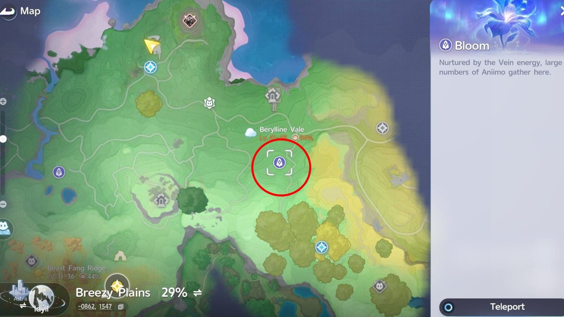 Pathfinders must increase the Nurture Vein's Prismana Energy level in the Berylline Vale area for a Prismana Waleetle to spawn.