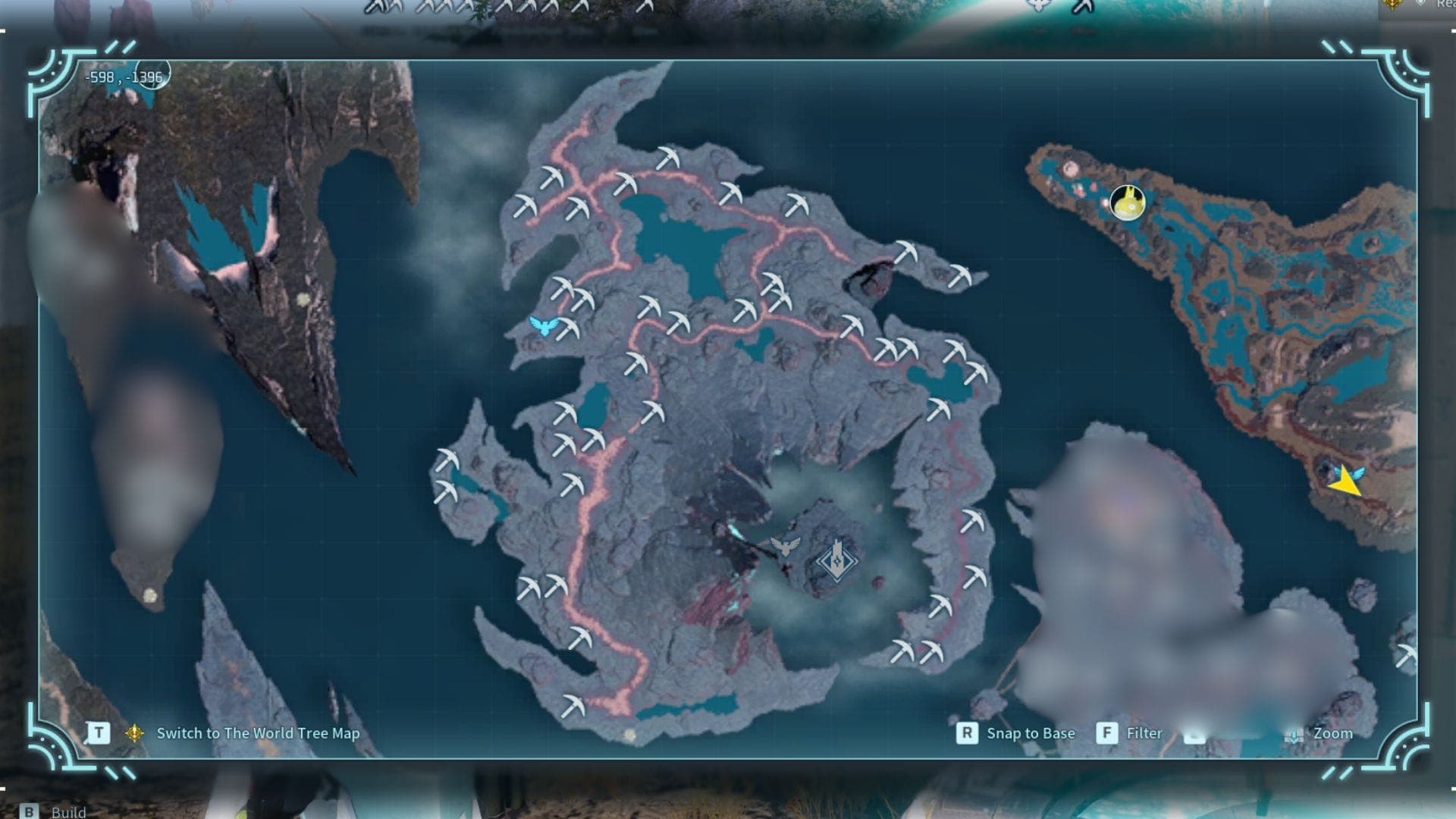 Azure Tapestry Sunreach map in Palworld.