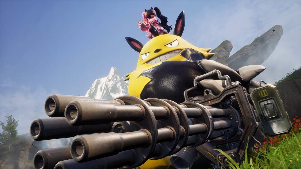 Pal boss with a large gun in Palworld.