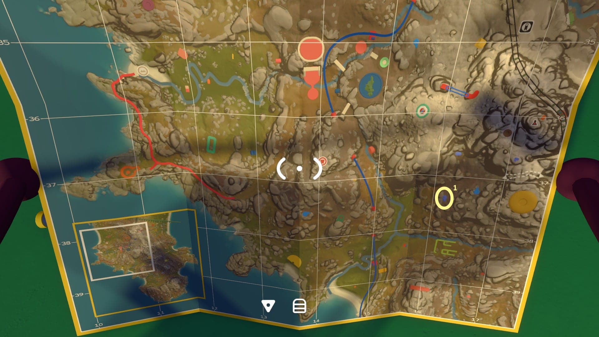 The starting location for the purple heavy ball puzzle in Big Walk.