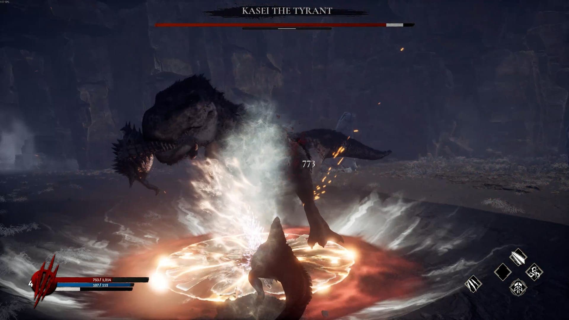 Dinoblade Kasei the Tyrant boss fight phase 1