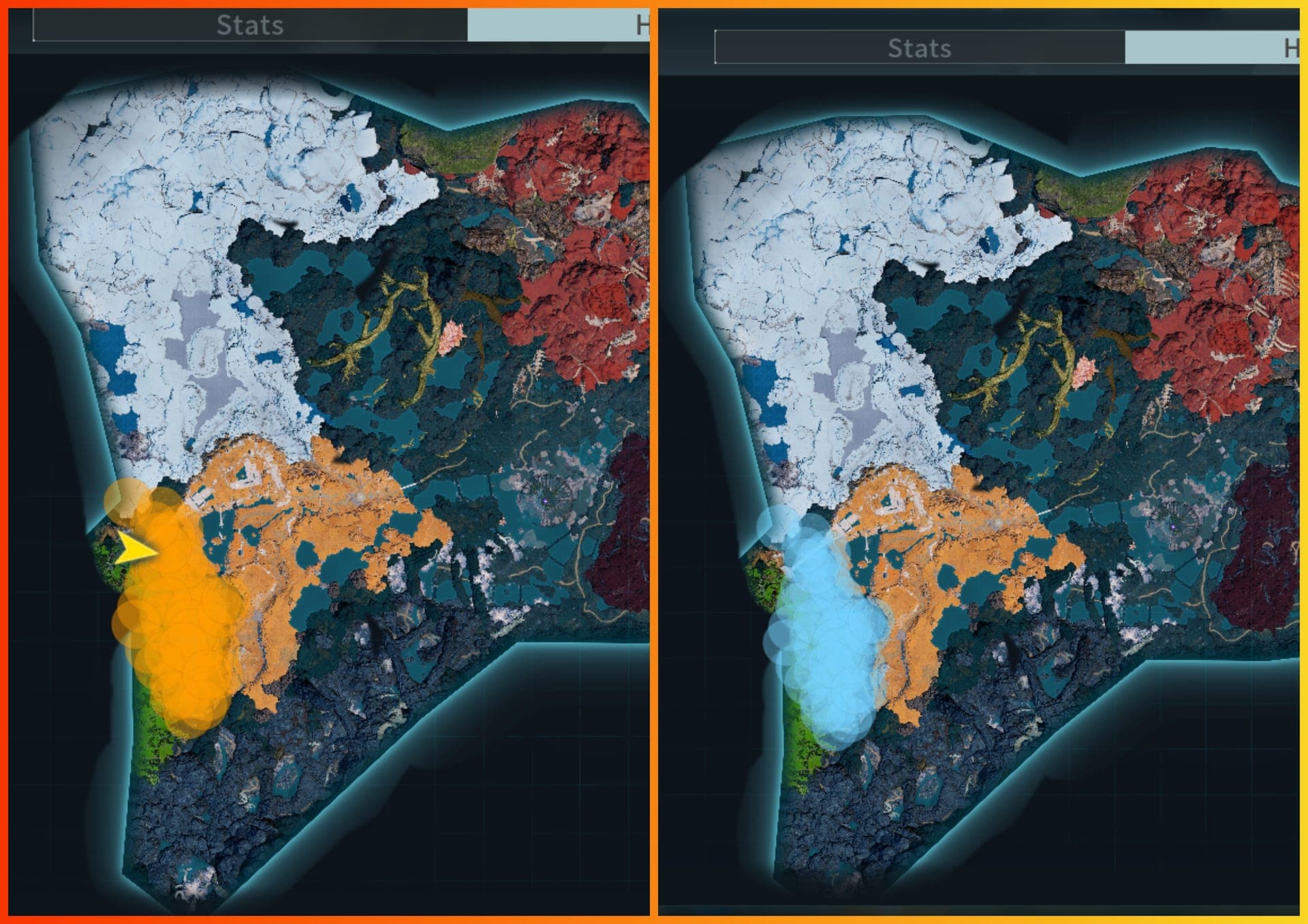 Faleris location night and day