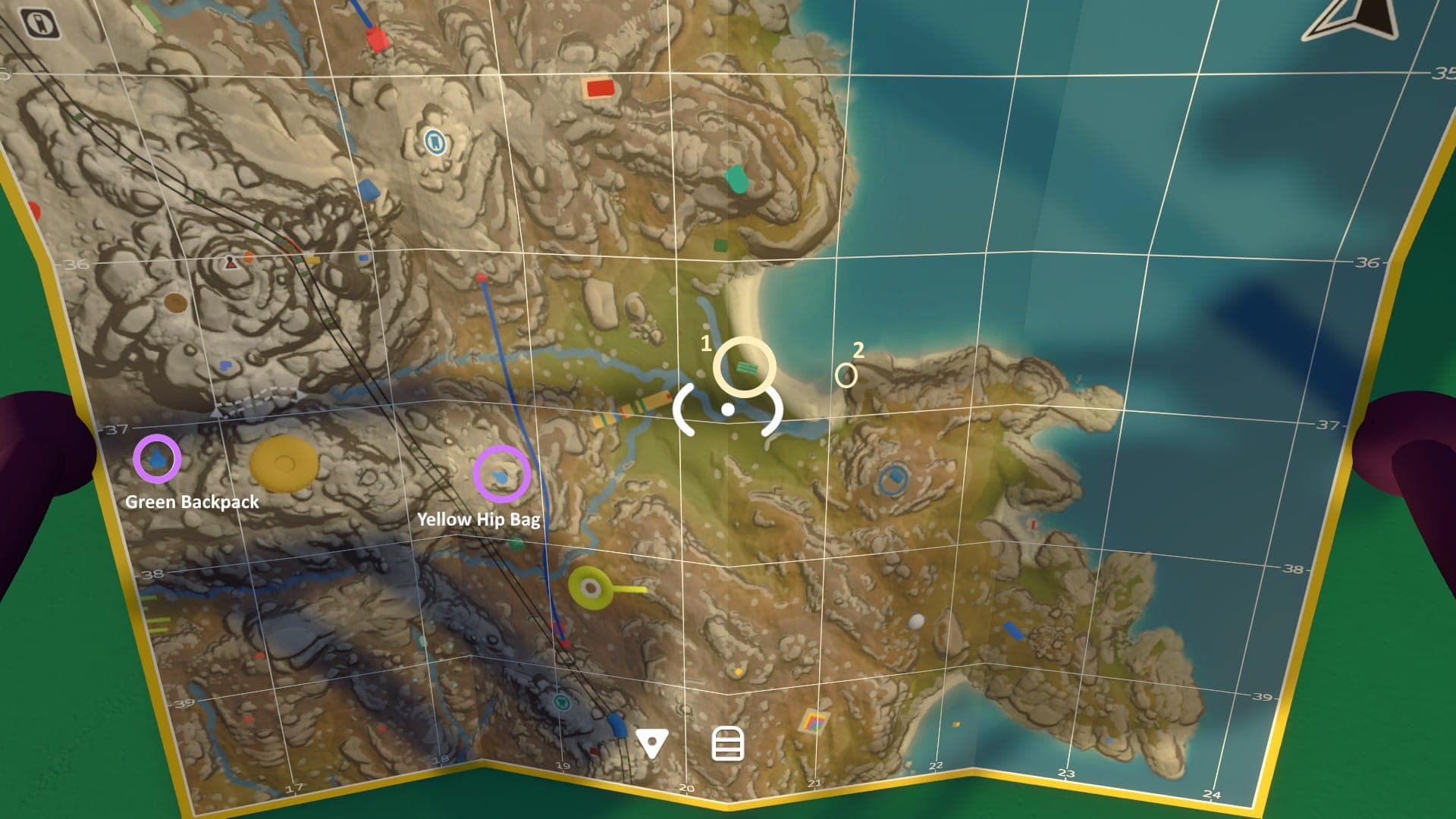 The green flare puzzle map locations in Big Walk.