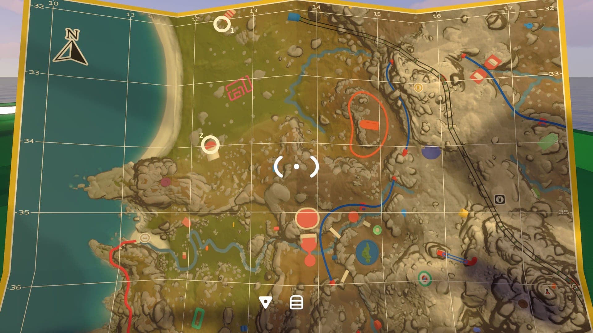 A map showing the megaphone reach in Big Walk.