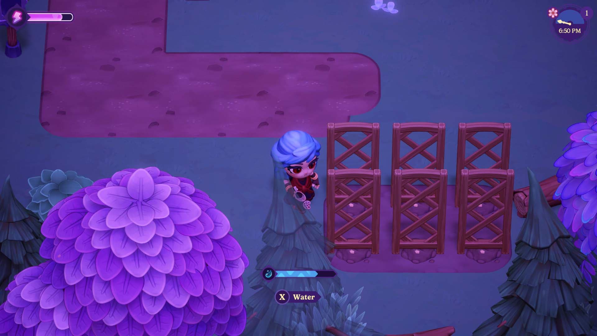 Moonlight Peaks Planting and Watering Crops
