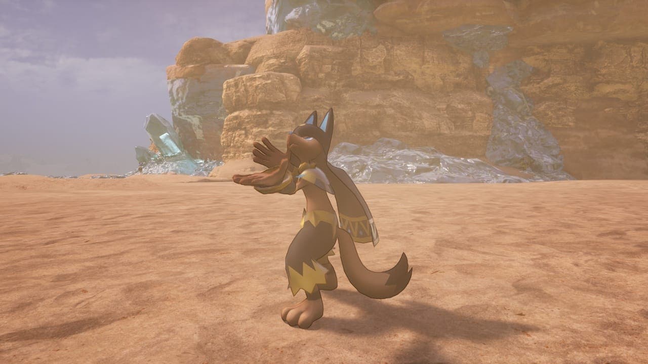 Anubis in battle Palworld.