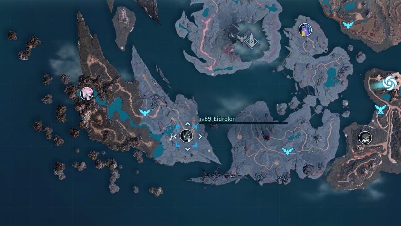 Eidrolon map location in Palworld.