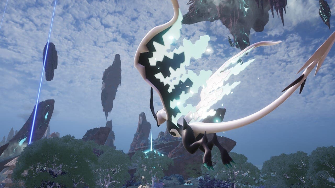 Eidrolon flying in Palworld.