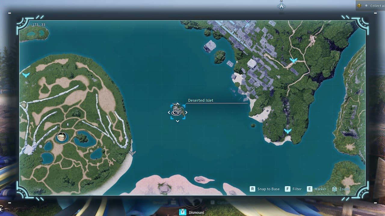 Deserted Islet location on Palworld map