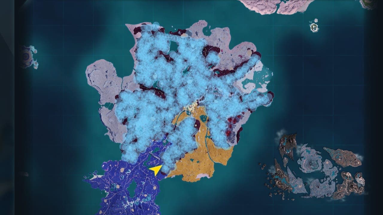 Splatterina spawn locations in Palworld.